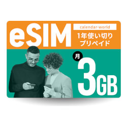 日本 eSIM｜3GB/月（全年合计 36GB）